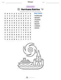 Hurricane Katrina printable worksheet preview
