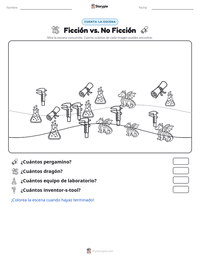 Vista previa de la hoja de trabajo imprimible de Ficción vs. No Ficción