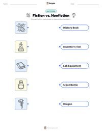 Fiction vs. Nonfiction printable worksheet preview