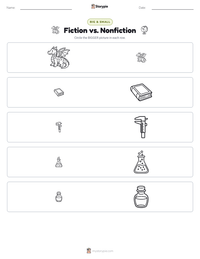 Fiction vs. Nonfiction printable worksheet preview