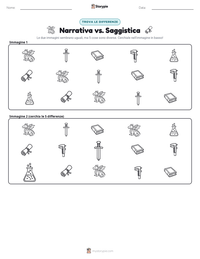 Anteprima della scheda stampabile di Narrativa vs. Saggistica