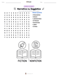 Anteprima della scheda stampabile di Narrativa vs. Saggistica