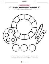Página para colorear de Colores y el Círculo Cromático para niños