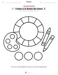 Pagina da colorare di I Colori e la Ruota dei Colori per bambini