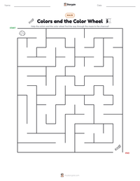 Colors and the Color Wheel printable worksheet preview