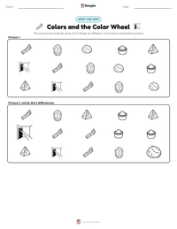 Colors and the Color Wheel printable worksheet preview