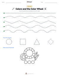 Colors and the Color Wheel printable worksheet preview