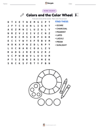 Colors and the Color Wheel printable worksheet preview