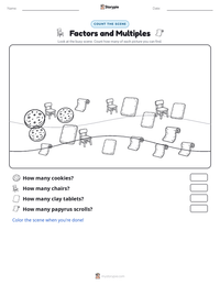 Factors and Multiples printable worksheet preview