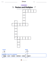Factors and Multiples printable worksheet preview