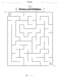 Factors and Multiples printable worksheet preview