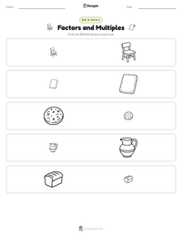 Factors and Multiples printable worksheet preview