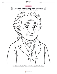 Johann Wolfgang von Goethe druckbare Arbeitsblatt Vorschau