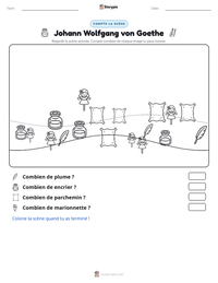 Aperçu de la feuille de travail imprimable Johann Wolfgang von Goethe