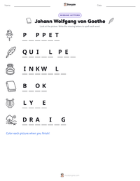 Johann Wolfgang von Goethe printable worksheet preview