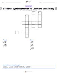 Economic Systems (Market vs. Command Economies) printable worksheet preview
