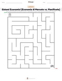 Anteprima della scheda stampabile di Sistemi Economici (Economie di Mercato vs. Pianificate)
