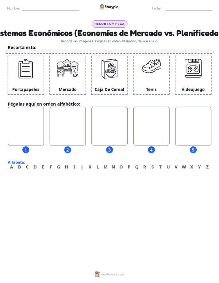 Cortar y Pegar el Alfabeto