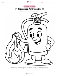 Pagina da colorare di Sicurezza Antincendio per bambini