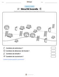 Aperçu de la feuille de travail imprimable Sécurité Incendie