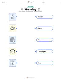 Fire Safety printable worksheet for kids