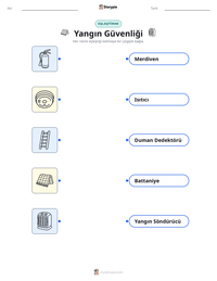 Yangın Güvenliği yazdırılabilir çalışma sayfası önizlemesi