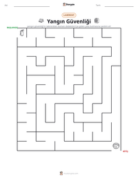 Yangın Güvenliği yazdırılabilir çalışma sayfası önizlemesi