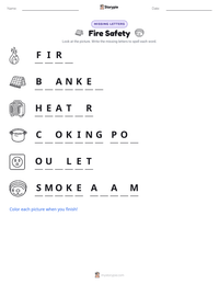Fire Safety printable worksheet preview