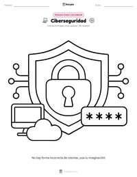 Página para colorear de Ciberseguridad para niños