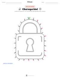 Vista previa de la hoja de trabajo imprimible de Ciberseguridad