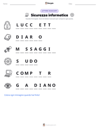 Anteprima della scheda stampabile di Sicurezza informatica