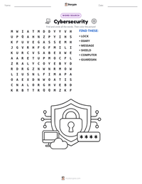 Cybersecurity printable worksheet preview