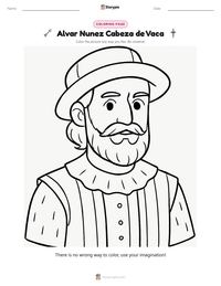 Alvar Nunez Cabeza de Vaca coloring page for kids