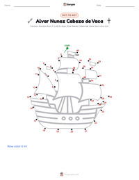 Alvar Nunez Cabeza de Vaca printable worksheet preview