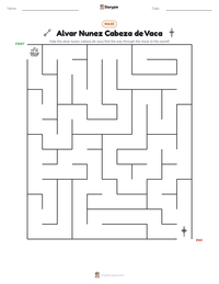 Alvar Nunez Cabeza de Vaca printable worksheet preview