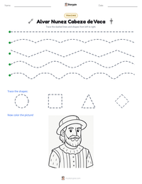 Alvar Nunez Cabeza de Vaca printable worksheet preview
