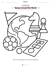Games Around the World coloring page for kids