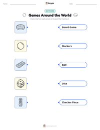 Games Around the World printable worksheet for kids