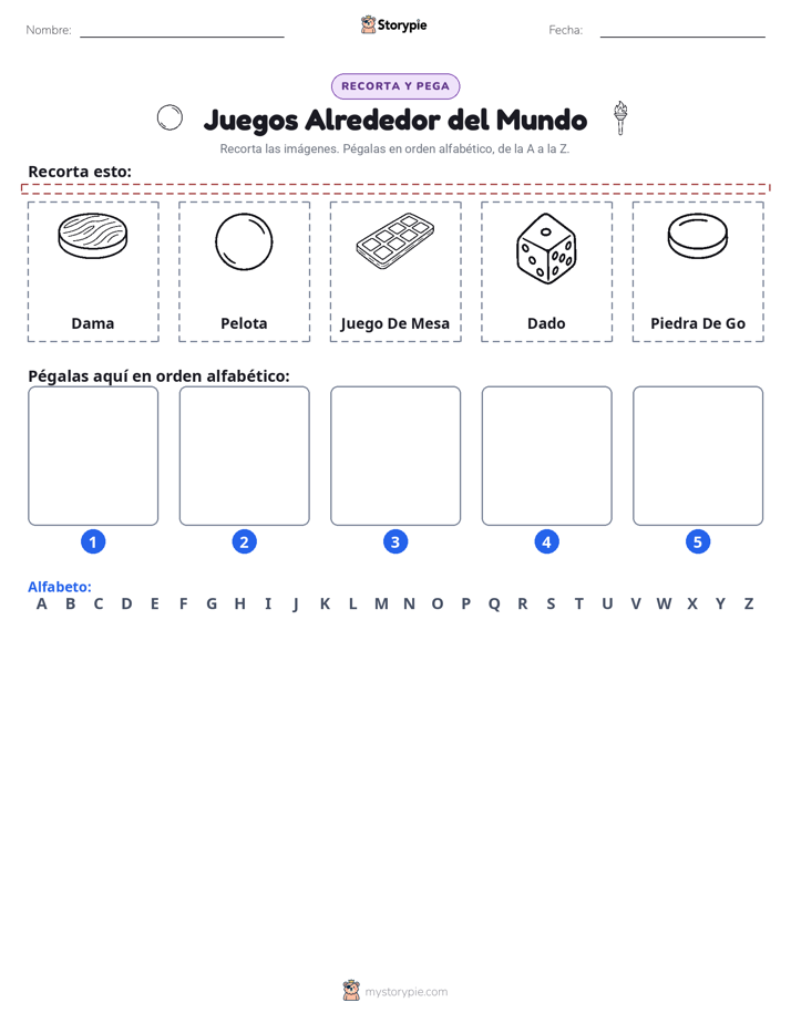 Cortar y Pegar el Alfabeto