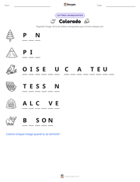 Aperçu de la feuille de travail imprimable Colorado