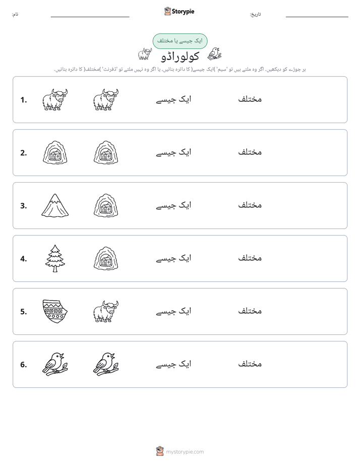 ایک جیسا یا مختلف
