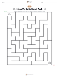 Mesa Verde National Park printable worksheet preview