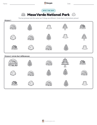 Mesa Verde National Park printable worksheet preview