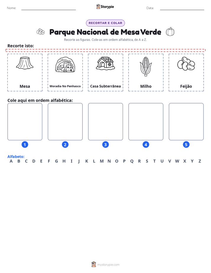 Recortar & Colar Alfabeto