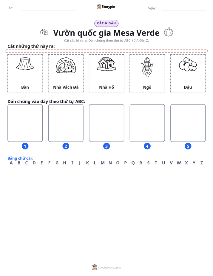 Cắt & Dán Chữ Cái