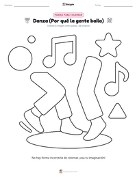 Página para colorear de Danza (Por qué la gente baila) para niños
