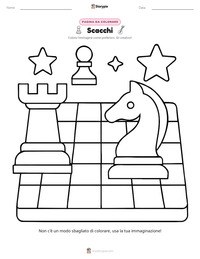 Pagina da colorare di Scacchi per bambini