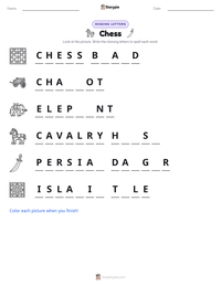 Chess printable worksheet preview
