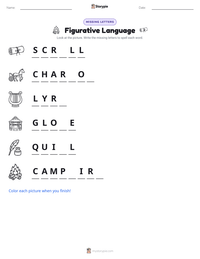 Figurative Language printable worksheet preview
