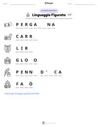 Anteprima della scheda stampabile di Linguaggio Figurato